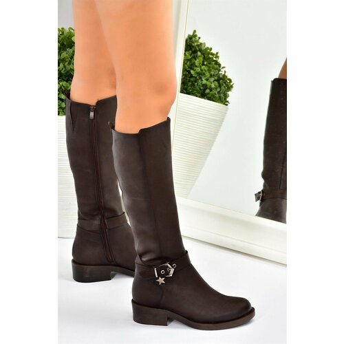 Fox Shoes Women's Brown Short Heeled Daily Boots Slike