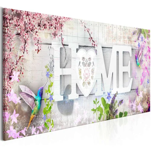  Slika - Home and Hummingbirds (1 Part) Pink Narrow 120x40