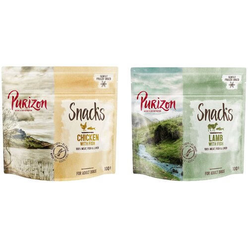  Poskusni miks Purizon Snack - brez žit 2 x 100 g  - Pi&scaron;čanec z ribo / Jagnjetina z ribo Cijene