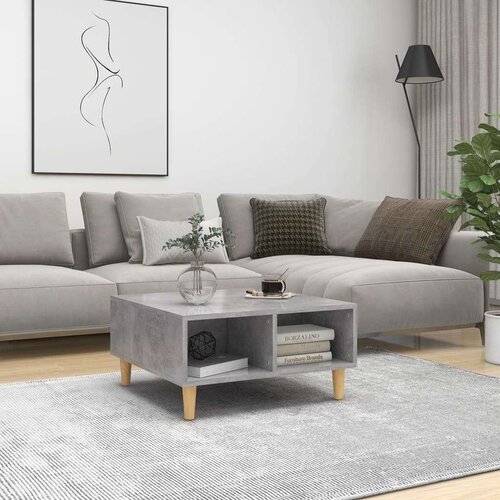  Stolić za kavu siva boja betona 60 x 60 x 30 cm od iverice Slike