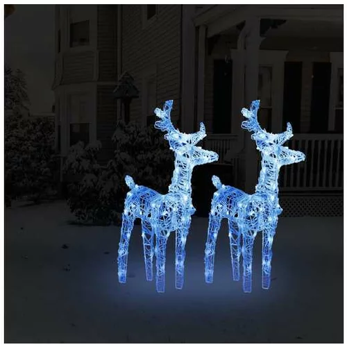  Božični severni jeleni 2 kosa modri 80 LED akril