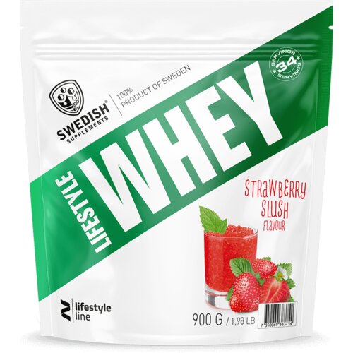 SWEDISH SUPPLEMENTS lifestyle whey protein strawberry slush, 900 g Cene
