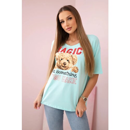Kesi Blouse with Magic mint print Cene
