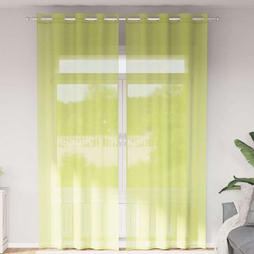 Voile zavjese s u&scaron;icama 2 kom zelene boje jabuke 140x300 cm Cene