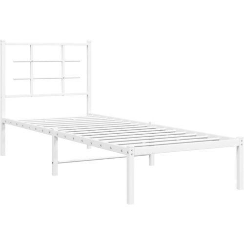 VidaXL Kovinski posteljni okvir z vzglavjem bel 80x200 cm, (21007088) Slike