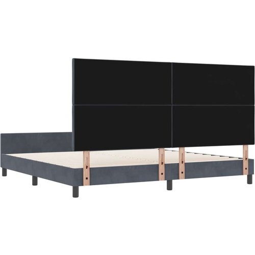  Tamnosivi Velvet Krevet 200x200 cm Slike