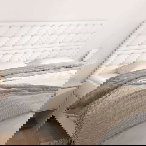  Posteljno vzglavje 4 kosa bel 100x5x78/88 cm umetno usnje, (20792610) Slike