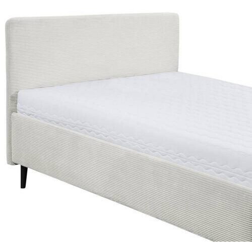MID.YOU OBLAZINJENA POSTELJA 140 cm x 200 cm , tekstil, leseni material krem barve Slike