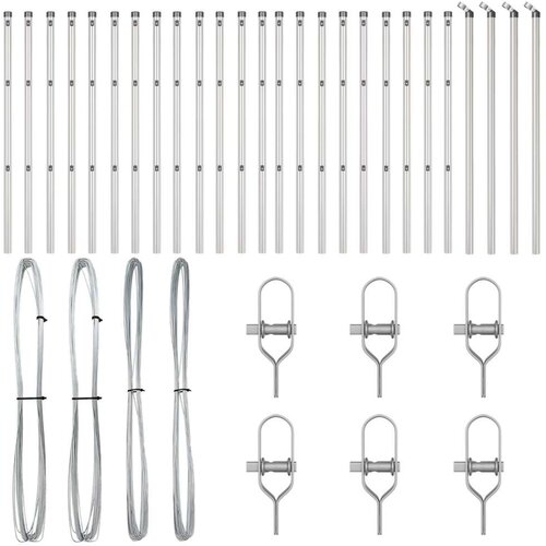 VidaXL Stupovi ograde 26 kom &amp;Oslash;32 mm 100 cm Galvanizirani čelik Slike