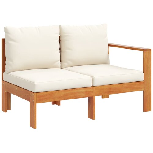  5-dijelna set vrtnih sofa od masivnog drva bagrema s jastucima Krema Slike