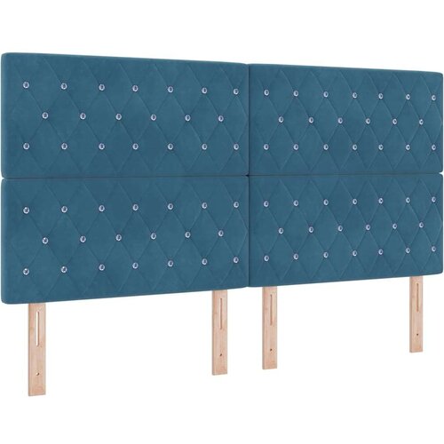 Box spring krevet Tamno plava 180 x 200 cm Bar&amp;scaron;un - Tamno plava 180 x 200 cm Kristal s dugmadima Slike