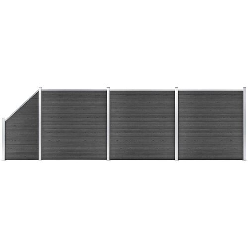  Set panela za ogradu WPC 619 x (105 - 186) cm crni Cijene