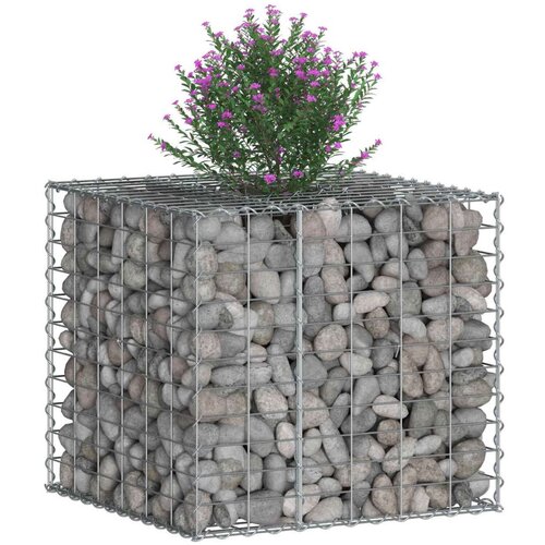  Gabionski uzdignuti krevet Srebrno 60 x 60 x 55 cm - 60 x 50 x 55 cm Slike