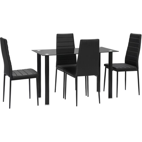 HOMCOM jedilni komplet umetno usnje, jeklo 120D x 60&Scaron; x 97V cm Črn, (5000242601) Cene