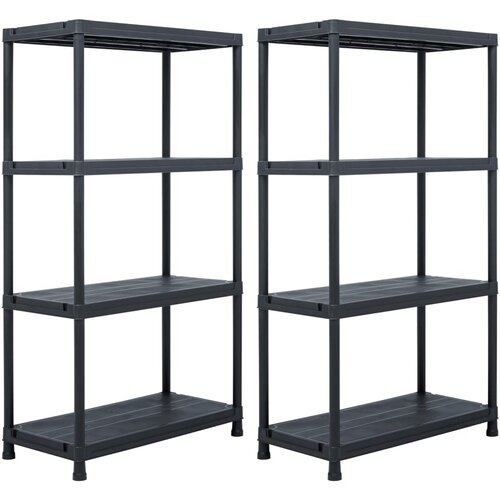  Stalci za pohranu 2 kom crni 60 x 30 x 138 cm plastični Cijene