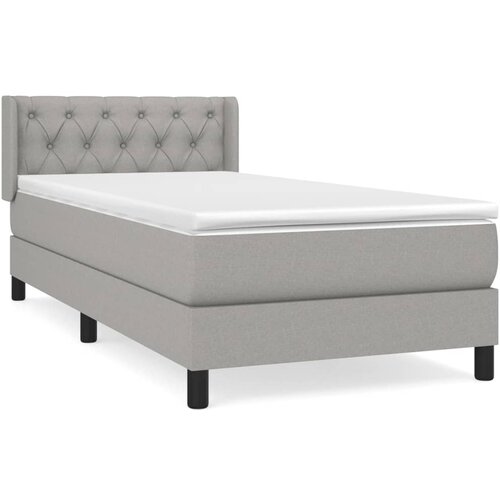Maison Chic Box spring postelja - Vzmetna postelja z vzmetnico svetlo siva 80x200 cm blago SL1049, (21909729) Cene