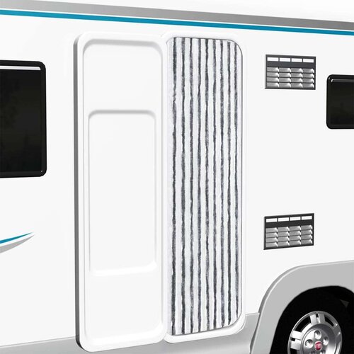 vidaXL zavesa proti mrčesu iz šenilje 56x185 cm siva in bela Cene