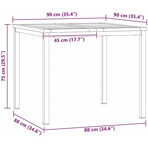  TrpezarijskiStol Smeđa 90 x 90 x 75 cm Čvrsto drvo akacije Slike