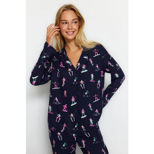 Trendyol Pajama Set - Dark blue - Graphic