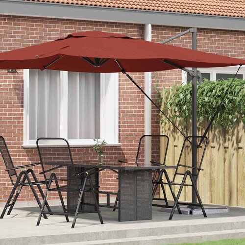 vidaXL Prožni Roma parasol Terra Cotta 286x285x265 cm aluminij Cene