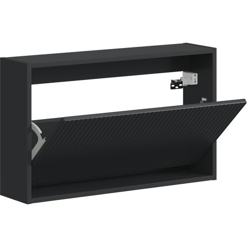  Ormar za cipele na zidu ARNHEM 71 x 17 x 43 cm Crna Slike