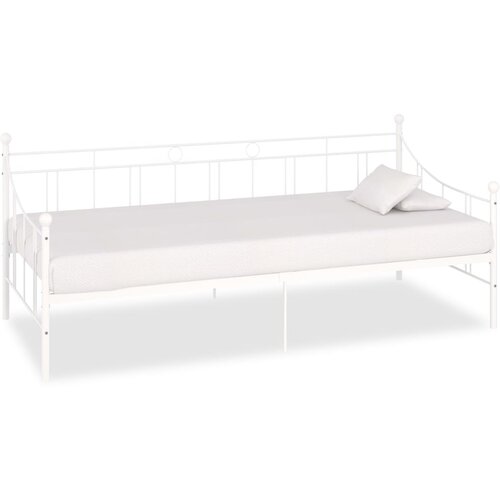 The Living Store Posteljni okvir za dnevno posteljo bel kovinski 90x200 cm - Okvir Za Dnevno Posteljo, (21484968) Slike