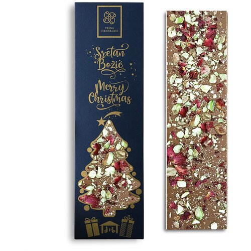 Vrsna Chocolates Čokolada s pistacijom i ružinim laticama, 100g Slike