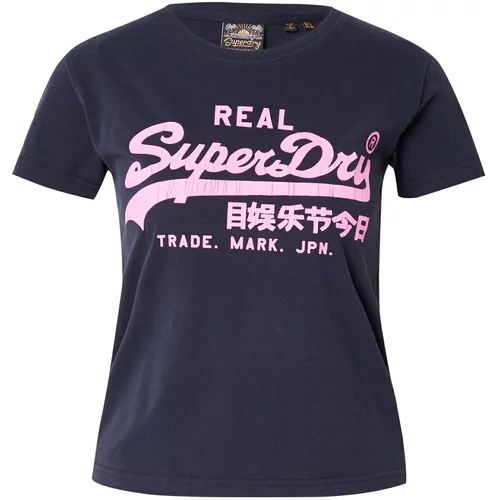 Superdry Majica mornarsko plava / neonsko ljubičasta