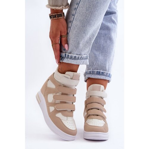 Kesi Women's sports boots with concealed corontry Inari beige Slike