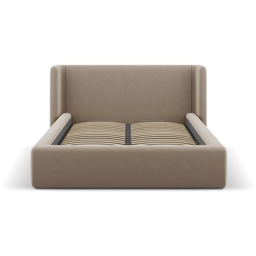 Windsor &amp;amp; Co Sofas Svetlo rjava oblazinjena zakonska postelja s prostorom za shranjevanje z letvenim dnom 180x200 cm Jason &amp;ndash; Slike