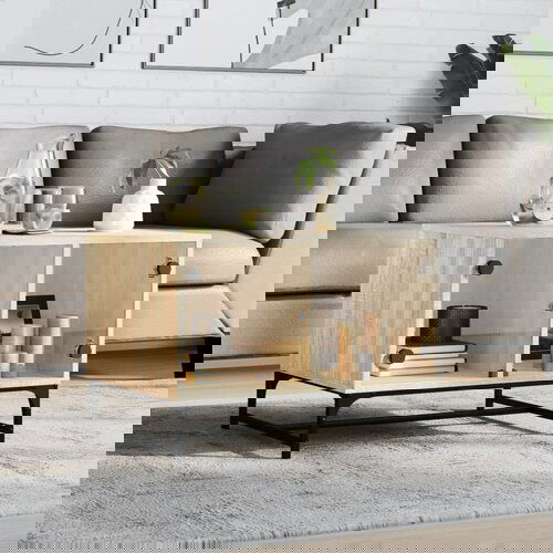  The Living Store Klubska mizica s steklenimi vrati sonoma hrast 68,5x50x50 cm - Klubska Mizica, (21442431) Slike