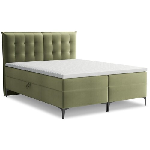 Makamii Zeleni boxspring krevet s prostorom za odlaganje 160x200 cm Mikana – Cijene