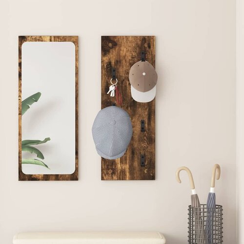  Vje&scaron;alica za kapute na zidu Dimljeni hrast 30 x 1,5 x 80 cm Cijene