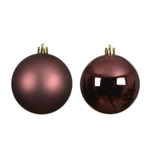  Novogodišnja dekoracija - hanging bauble set mix 6pcs 8cm 022818 - maroon - kmg ( 044438 ) Cene