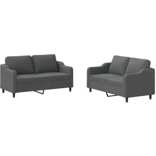 Maison Chic Sedežna garnitura - kavč z blazinami 2-delna temno sivo blago, (21728837) Cene