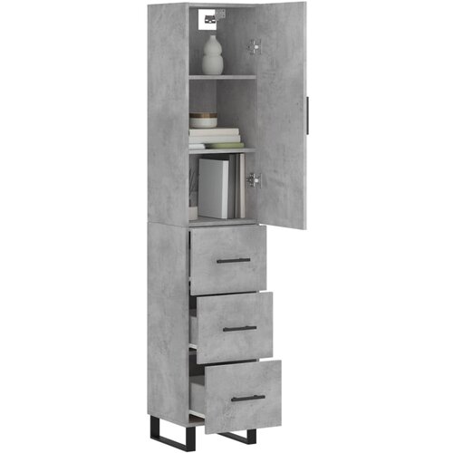  Visoka komoda siva betona 34,5x34x180 cm od konstruiranog drva Slike