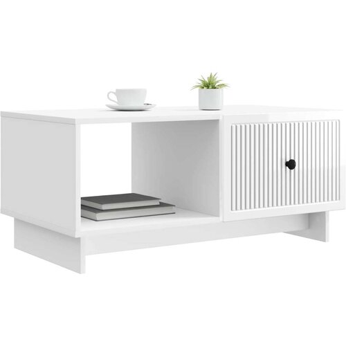  Stolić za kavu Bijela visokog sjaja 90 x 50 x 40 cm - Bijela visokog sjaja Slike