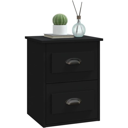  Zidni noćni ormarići 2 kom Crna 41,5x36x53 cm Slike