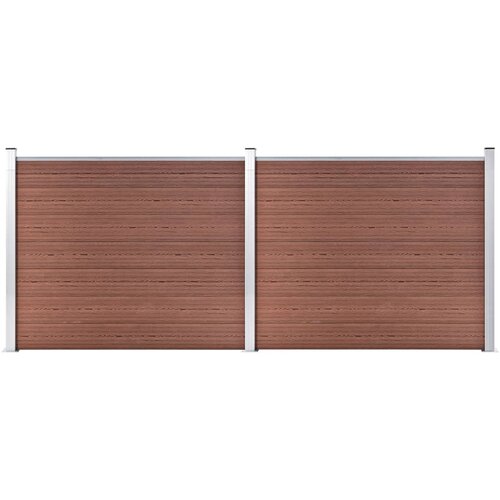 vidaXL Komplet ograjnih panelov WPC 353x146 cm rjav Cene