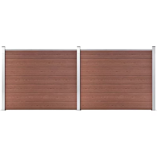 vidaXL set panela za ogradu WPC 353 x 146 cm smeđi
