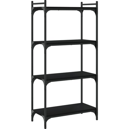 Maison Chic Knjižna omara - Knjižni regal 4-nadstropna črna 60x30x120 cm inženirski les, (21724750) Slike