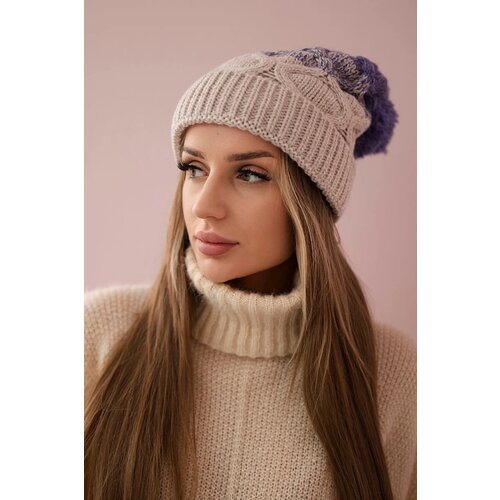 Kesi Cap with fleece Alice K248 beige+violet Slike