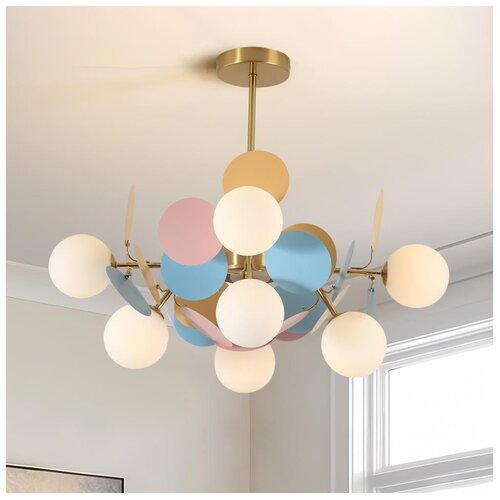  Brilagi - Luster na &scaron;tangu BALMO 8xG9/9W/230V prečnik 60 cm zlatna/plava/ružičasta Cene