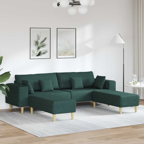 SOFA s jastukom 3 pcs Tamnozelena tkanina Cijene