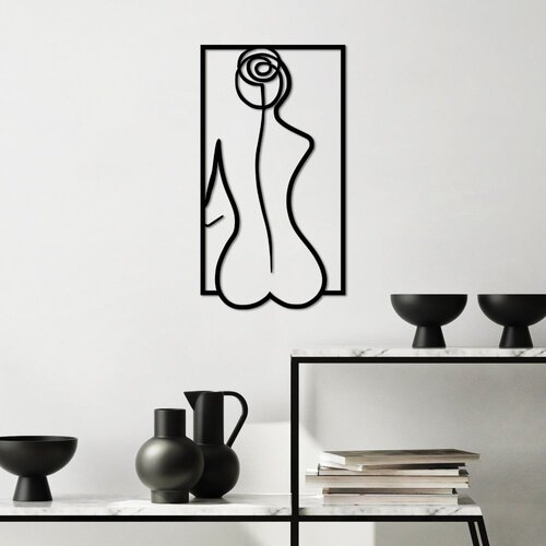 Wallity Zidna dekoracija Ruža Silueta-M, 50x27cm, Crna Cene