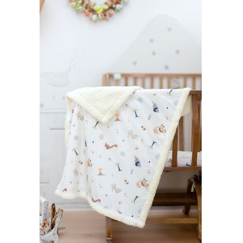 Mijolnir Bijela deka za bebe od renforce pamuka 75x100 cm Dinozor &amp;ndash; Slike