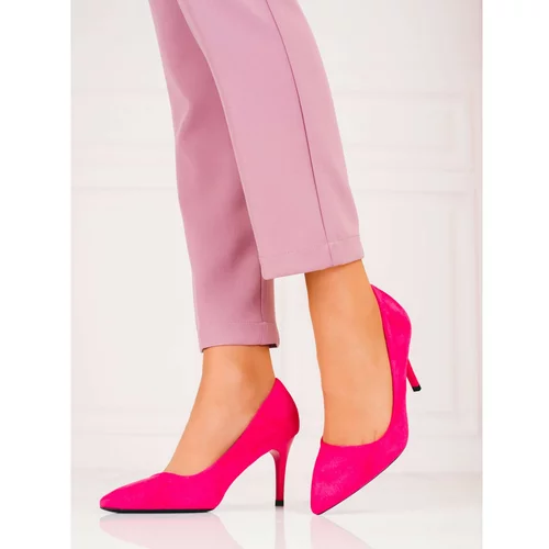 GOODIN Pink Shelovet women's heels made of ecological suede