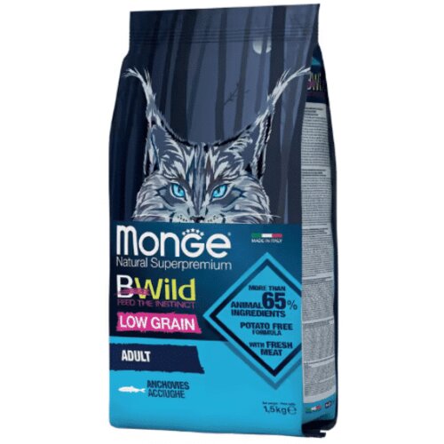 BWild monge low grain cat adult anchovies 1.5 kg Cene