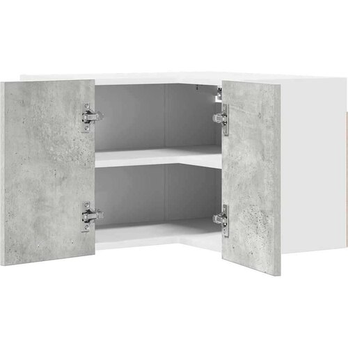 VidaXL viseći ormarić zidne riga beton siva i bijela 57 x 57 x 40 cm Slike