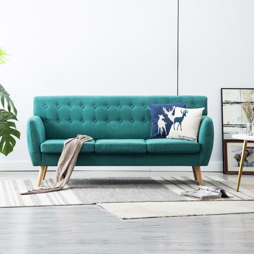 vidaXL Kavč trosed z oblogo iz blaga 172x70x82 cm zelene barve Cene